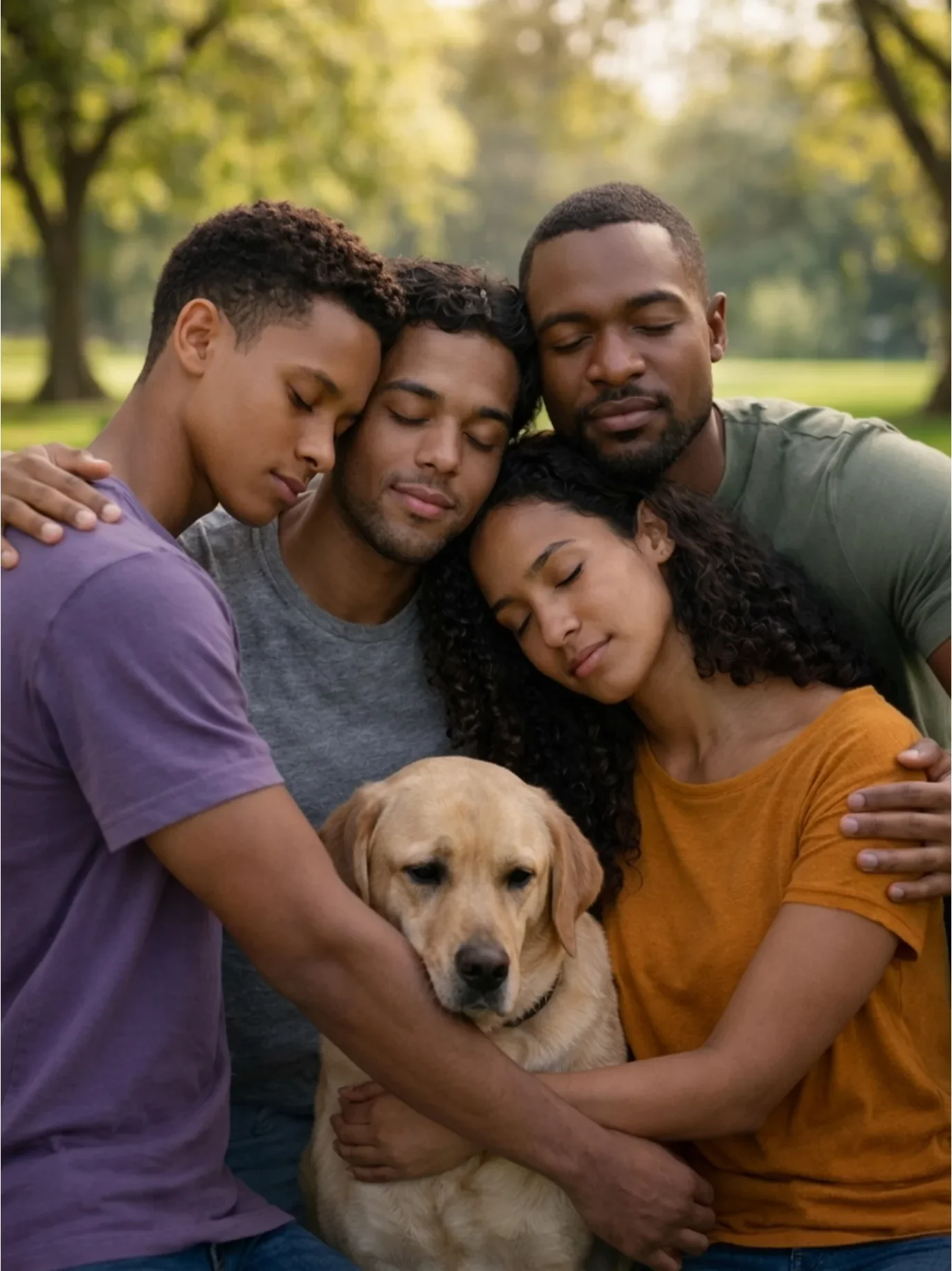 Familia unida en un momento de serenidad